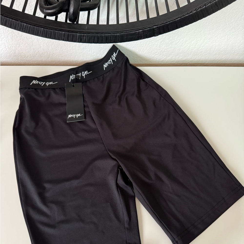 Nasty Gal Sleek Black biker Shorts